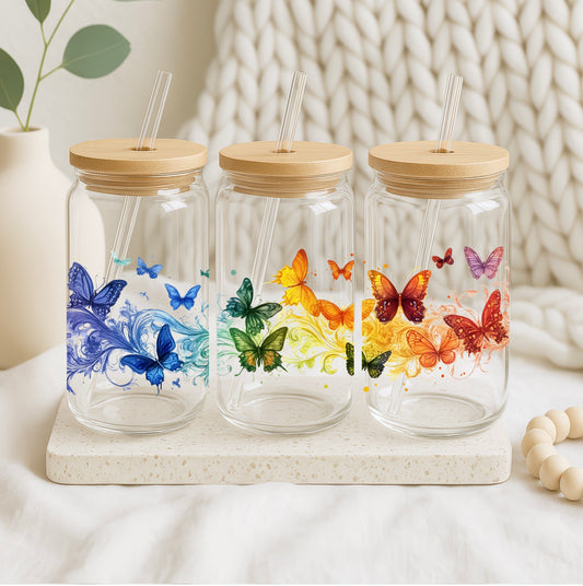 Kleurrijke vlinder drinkbeker