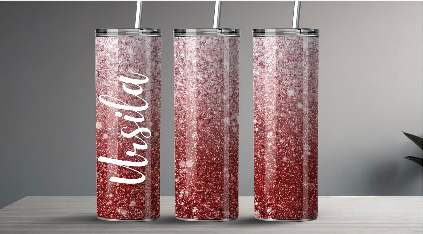 Gepersonaliseerde Glitter Tumbler – Elegante Beker met Naam ✨