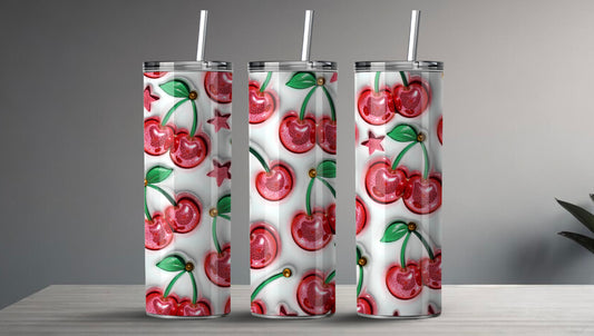 Kersen Tumbler – Zoet & Sprankelend Design 🍒✨(3D Design)