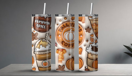 Herfst Vibes Pumpkin Spice Tumbler – Warme Gezelligheid in een Beker! (3D Design)