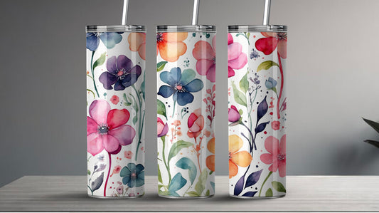 Bloemenwaterverf Tumbler