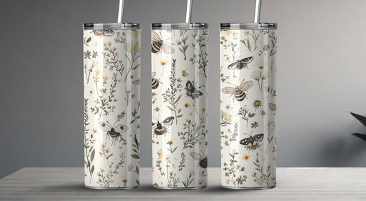 Roestvrijstalen Thermosbeker met Bijen & Wilde Bloemen