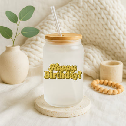 Verjaardagsbeker met Gouden Glittertekst