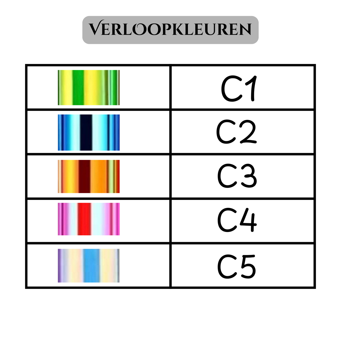 Naamglas met Kleurovergang