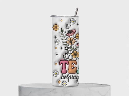Teacher Tumbler – Bloemen & Inspiratie (3D Design) 🌸