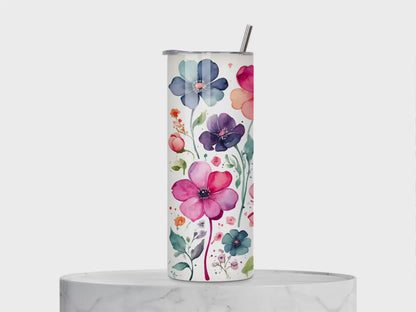 Bloemenwaterverf Tumbler